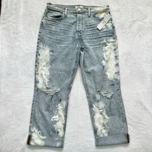 HUDSON Thalia 90's Loose Fit Rolled Hem Pigment Jeans--30